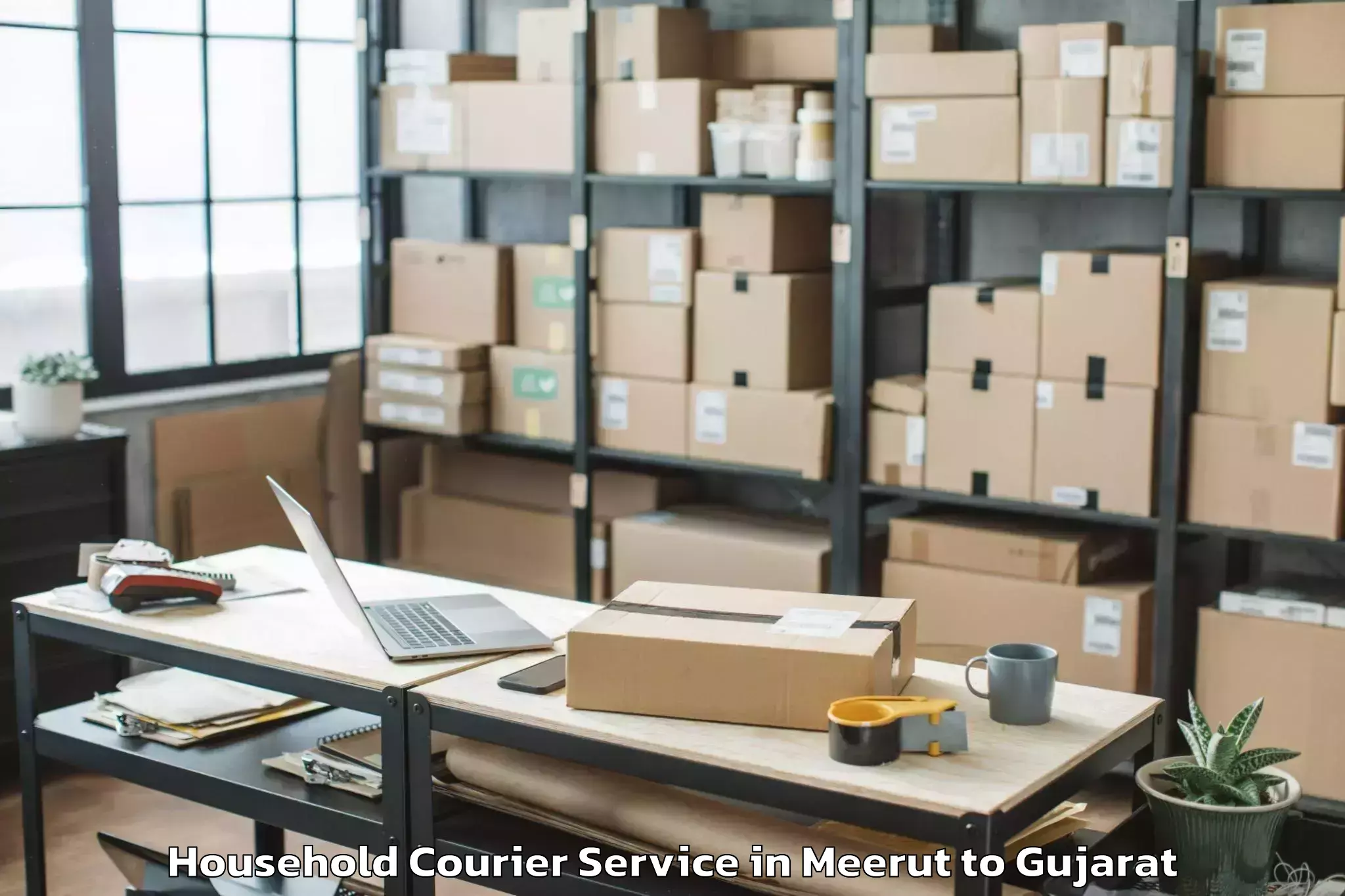 Reliable Meerut to Vapi Household Courier